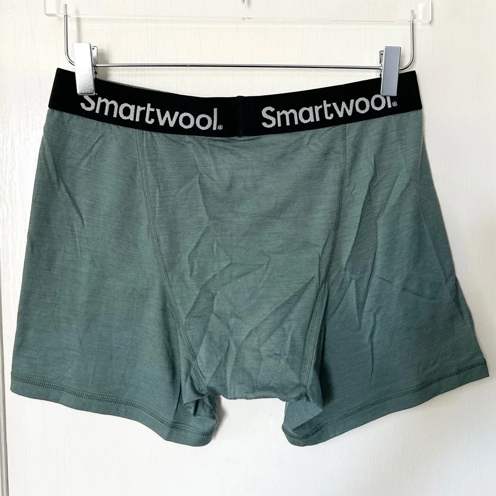 NWT Smartwool Men's Merino Boxer Brief Sage Green M Outdoors Base Layer Casual